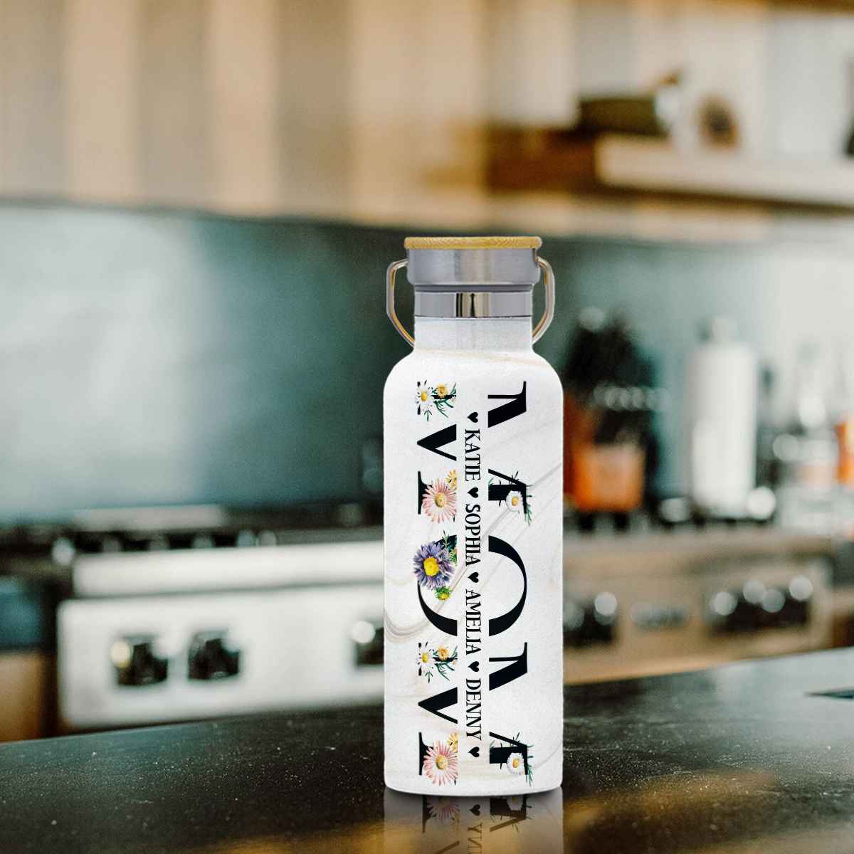 Personalized Mom Bottle Gifts, Mothers Day Gift, Mom Bottle with Kids Name - Image 3