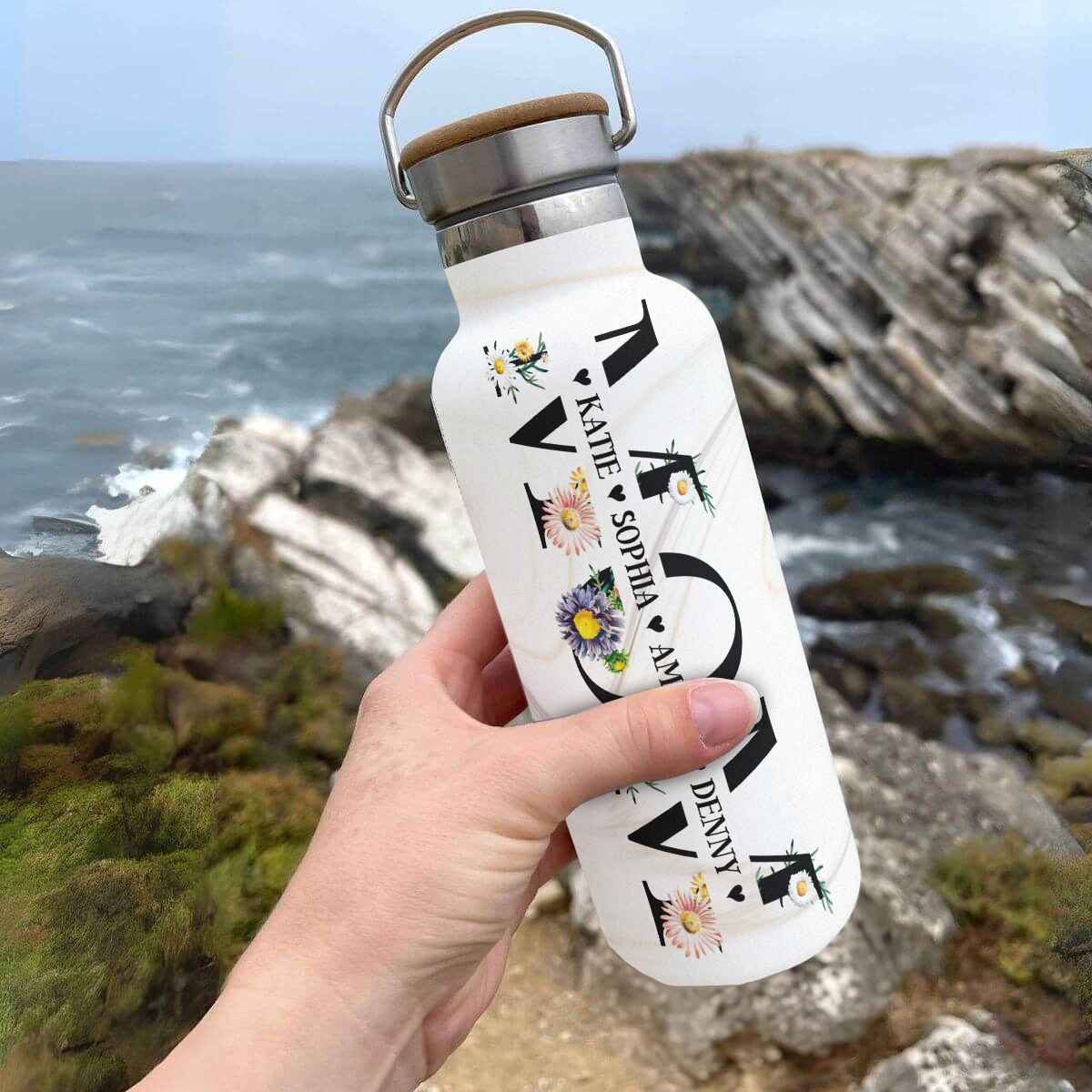 Personalized Mom Bottle Gifts, Mothers Day Gift, Mom Bottle with Kids Name - Image 5