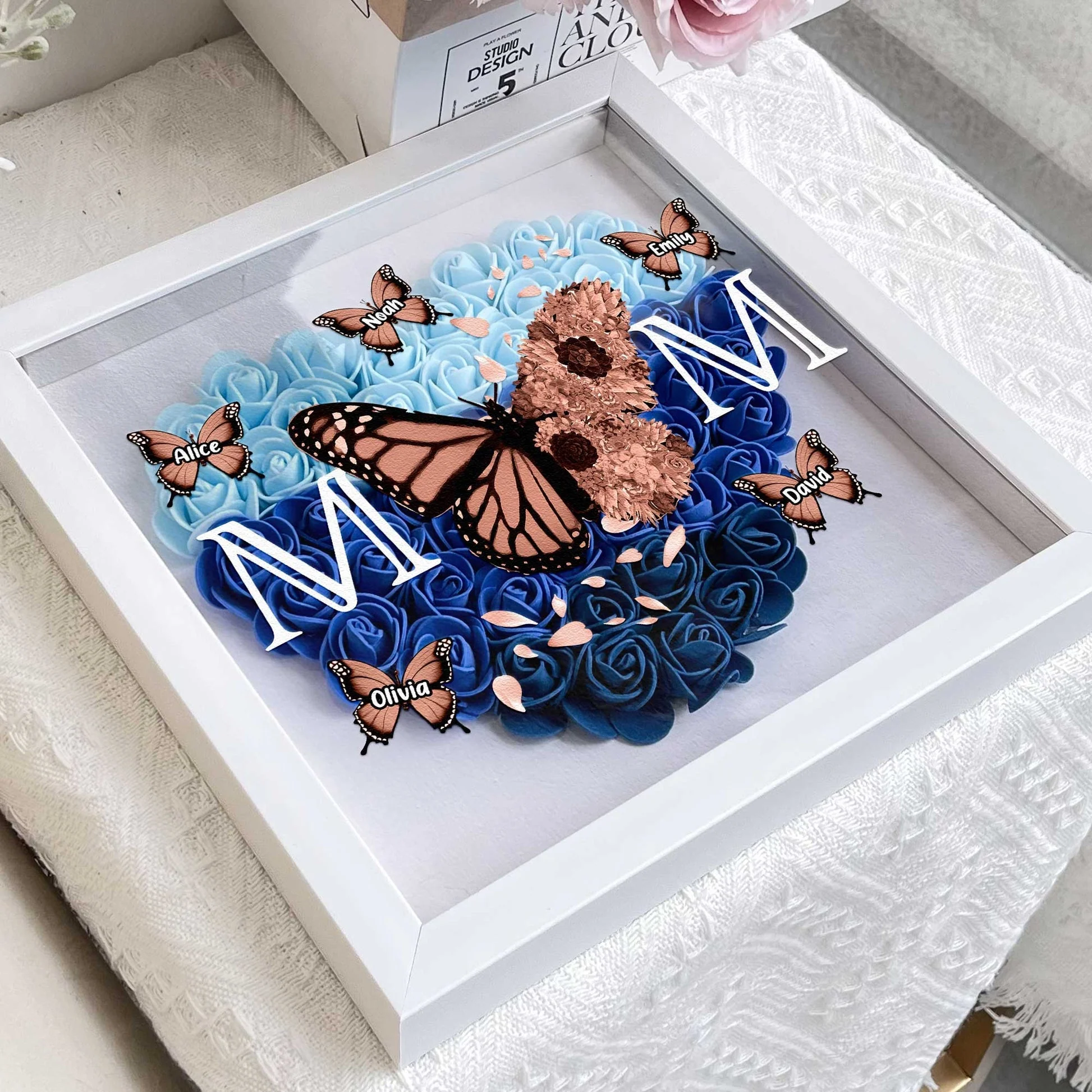 Personalized Mom Butterfly Flower Shadow Box - Image 4