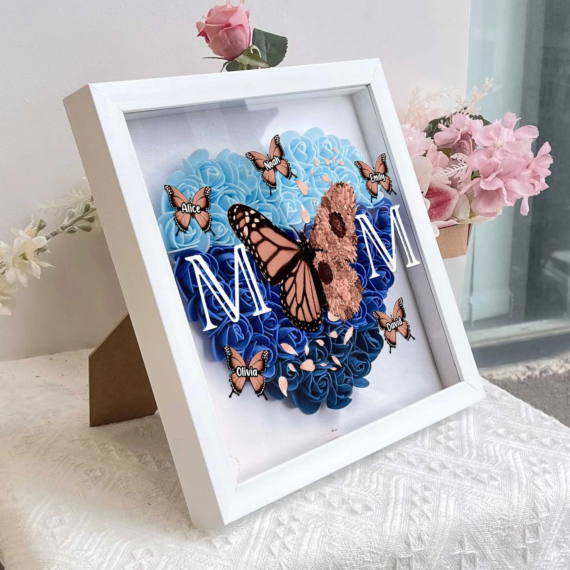 Personalized Mom Butterfly Flower Shadow Box - Image 6