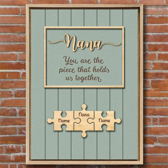 Personalized Mom & Grandma Puzzle Family Canvas Poster