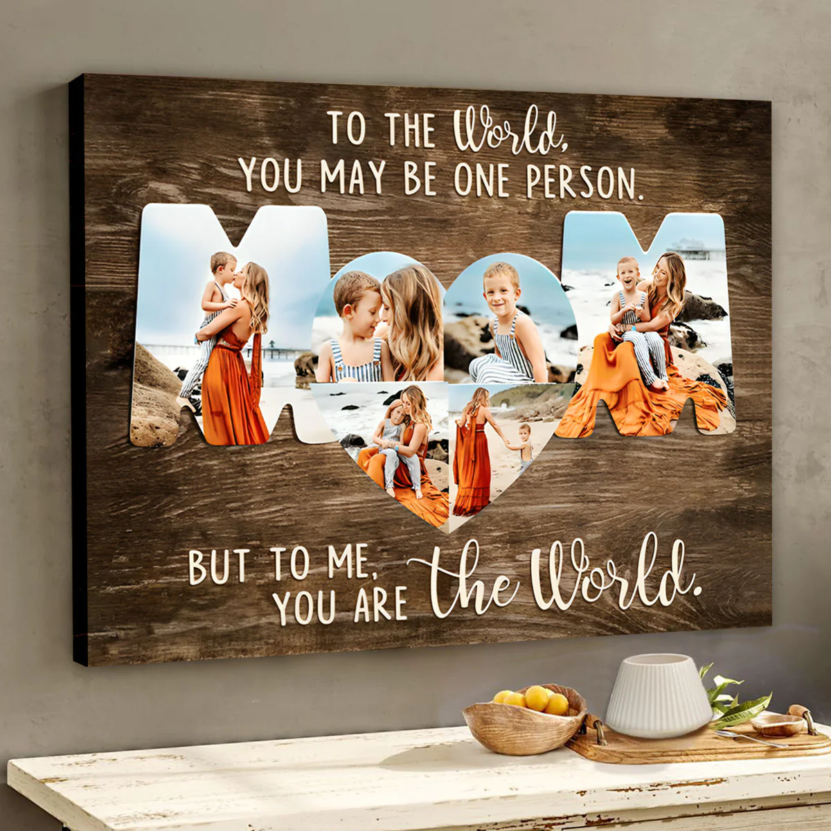 Personalized Mom Photo Collage Canvas Poster, Unique Mothers Day Gift for Mom from Daughter or Son - Image 4