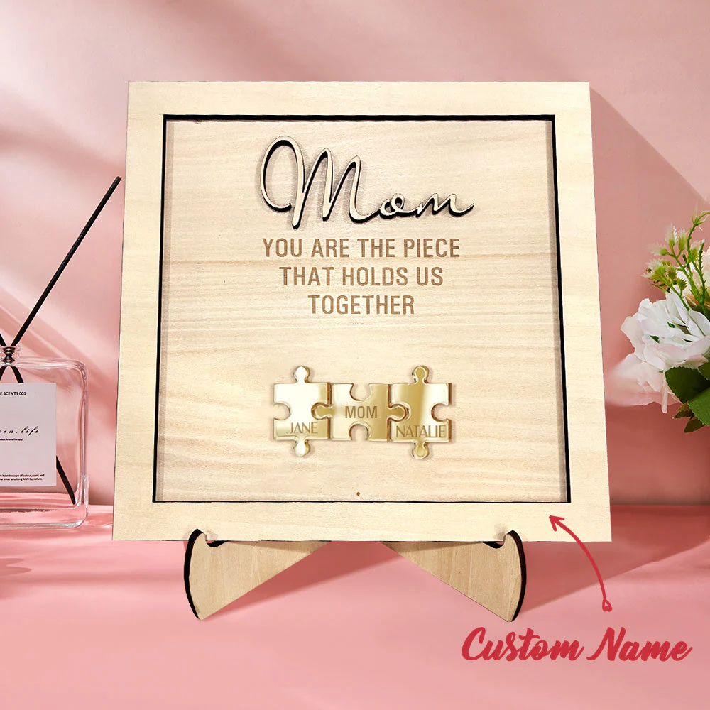 Personalized Mom Puzzle Plaque - 2 Layers Wooden Plaque - Image 3