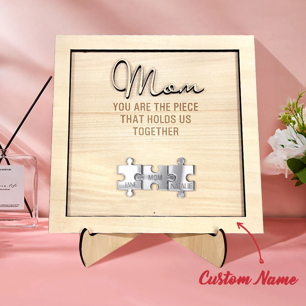 Personalized Mom Puzzle Plaque - 2 Layers Wooden Plaque - Image 4