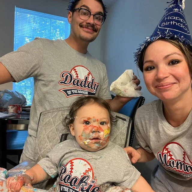 Personalized Mommy Daddy of the Rookie Baseball T-shirt - Image 4