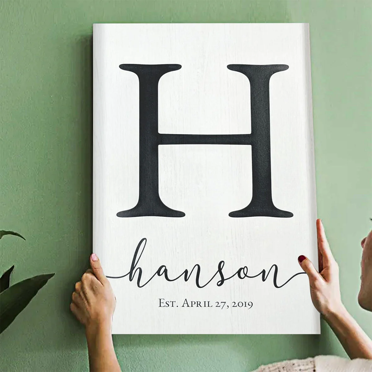 Personalized Monogram Family Name Sign Canvas Poster - Image 3
