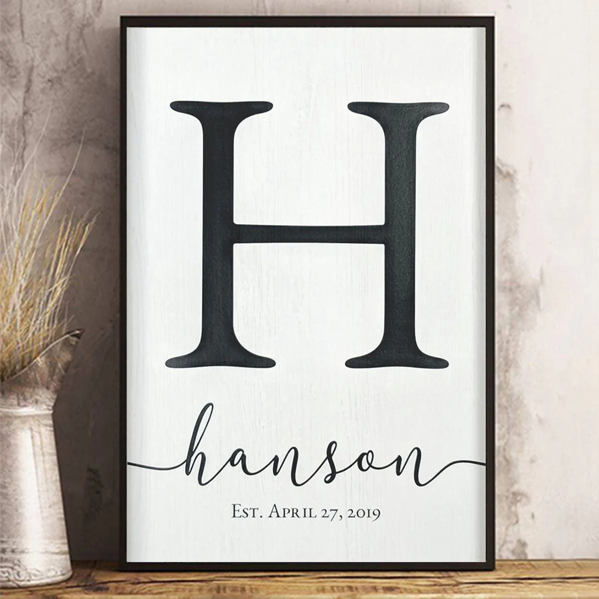 Personalized Monogram Family Name Sign Canvas Poster - Image 5
