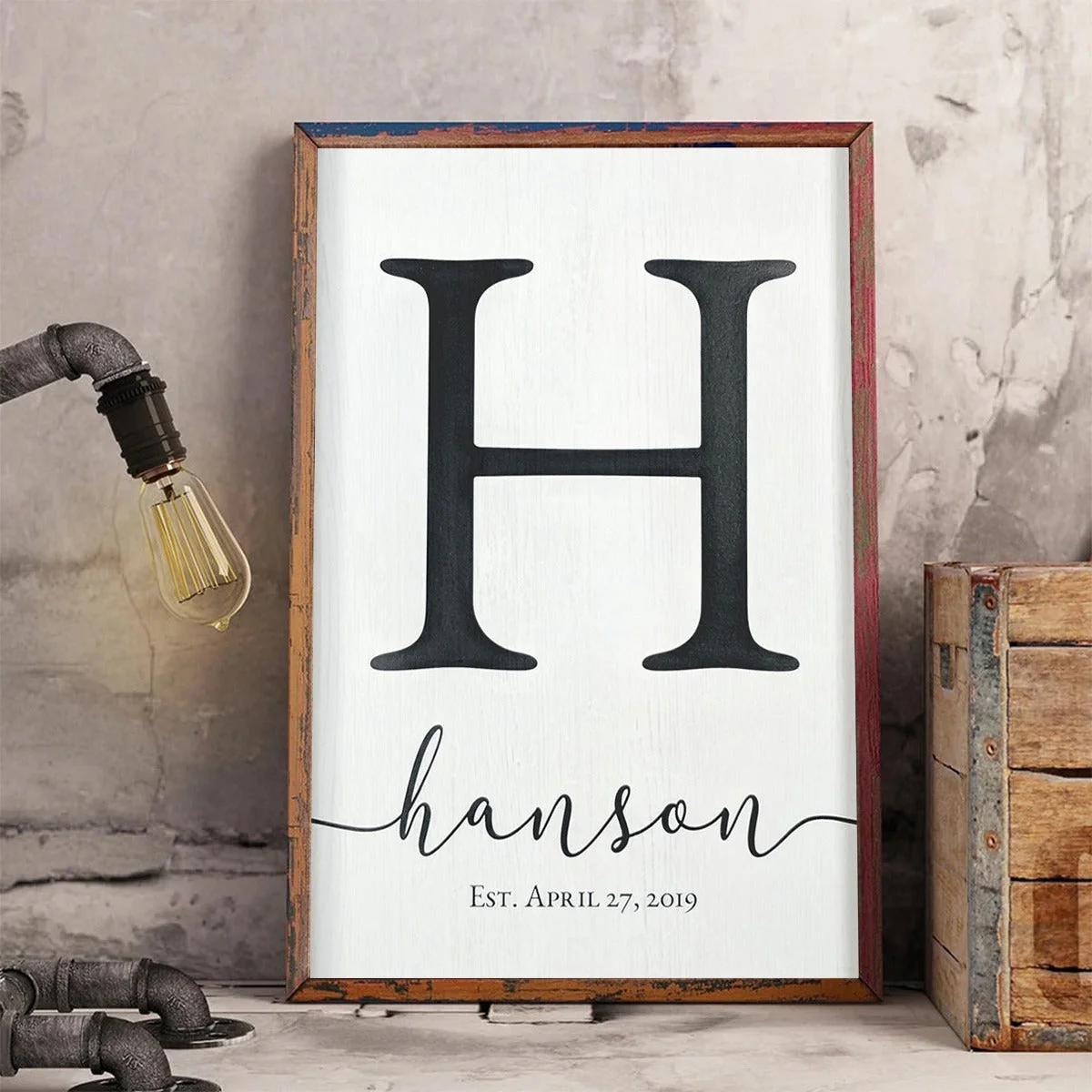 Personalized Monogram Family Name Sign Canvas Poster - Image 6