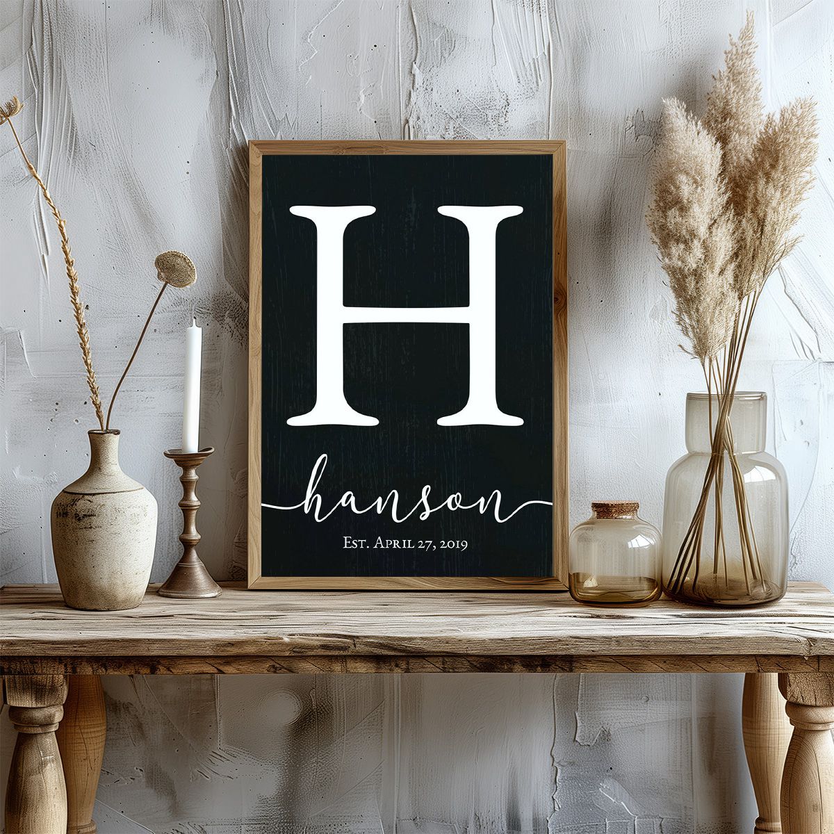 Personalized Monogram Family Name Sign Canvas Poster - Image 7