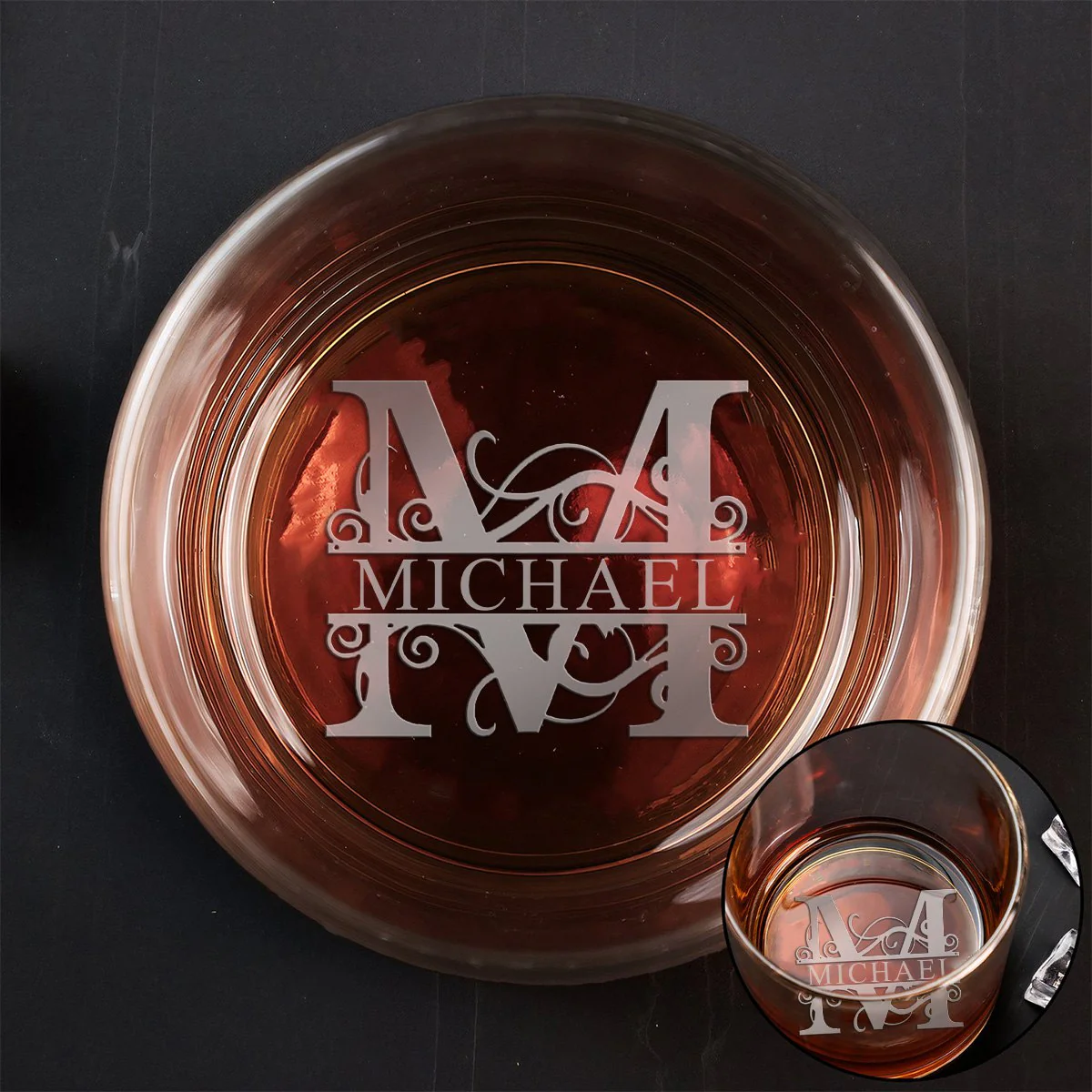 Personalized Monogram Letter Name Whiskey Glasses