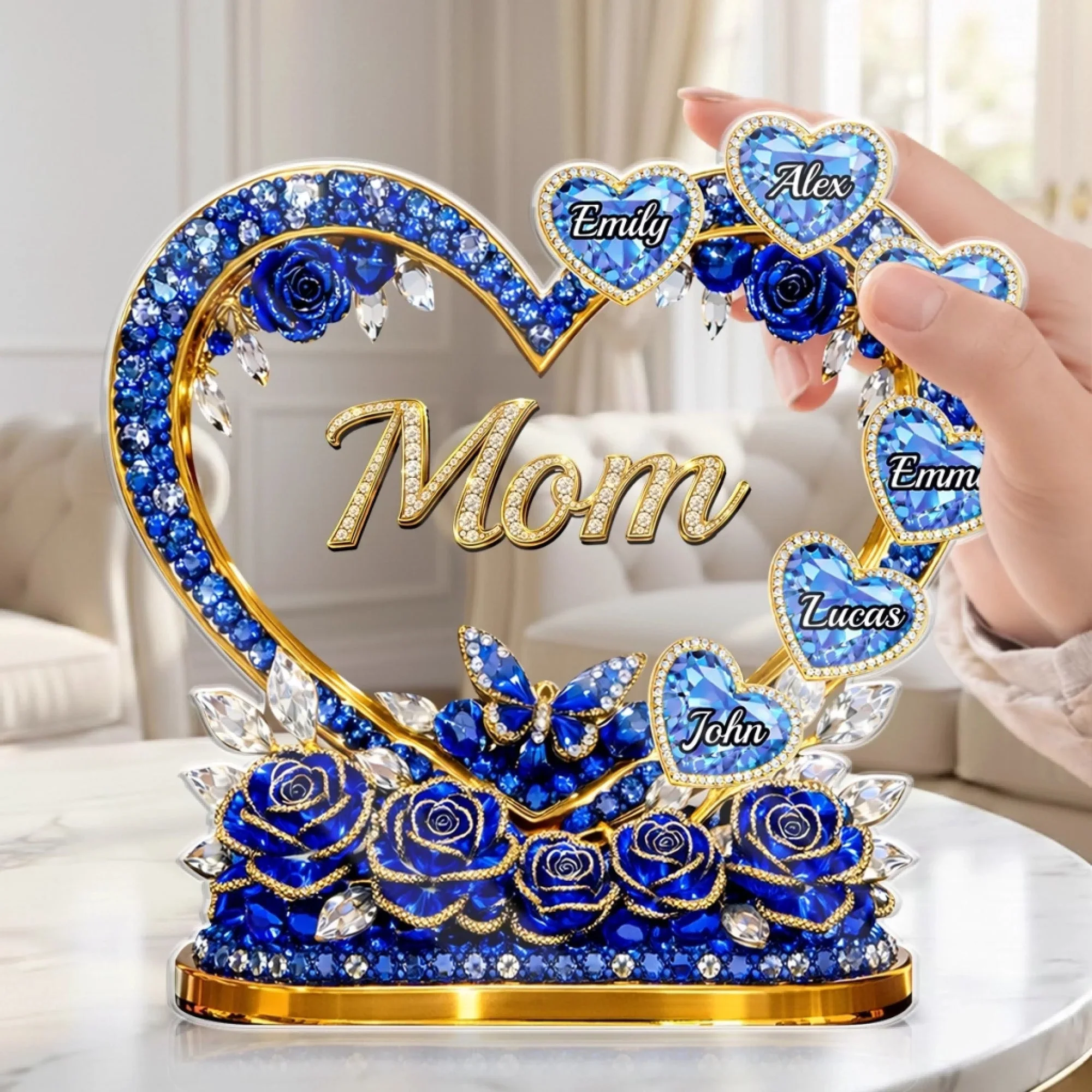 Personalized Mother's Day Acrylic Plaque – Custom Gift For Mom & Grandma | Mom's Heart Full Of Care