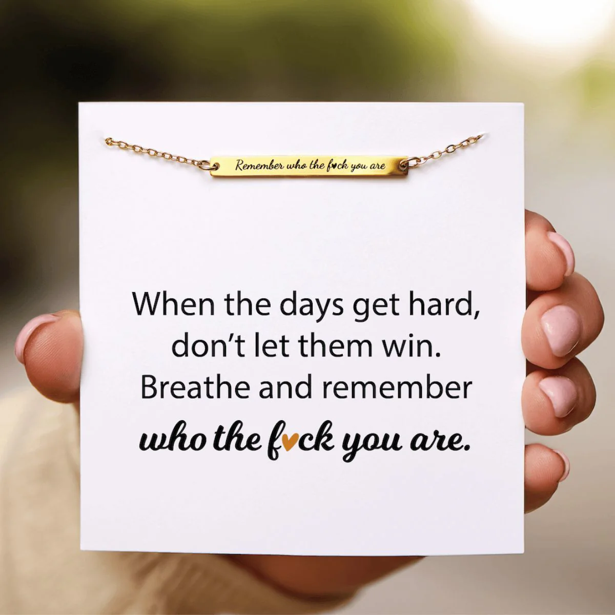 Personalized Motivational Bar Brecelet Don't Let The Hard Days Win - Gift For Family, Friend - Image 11