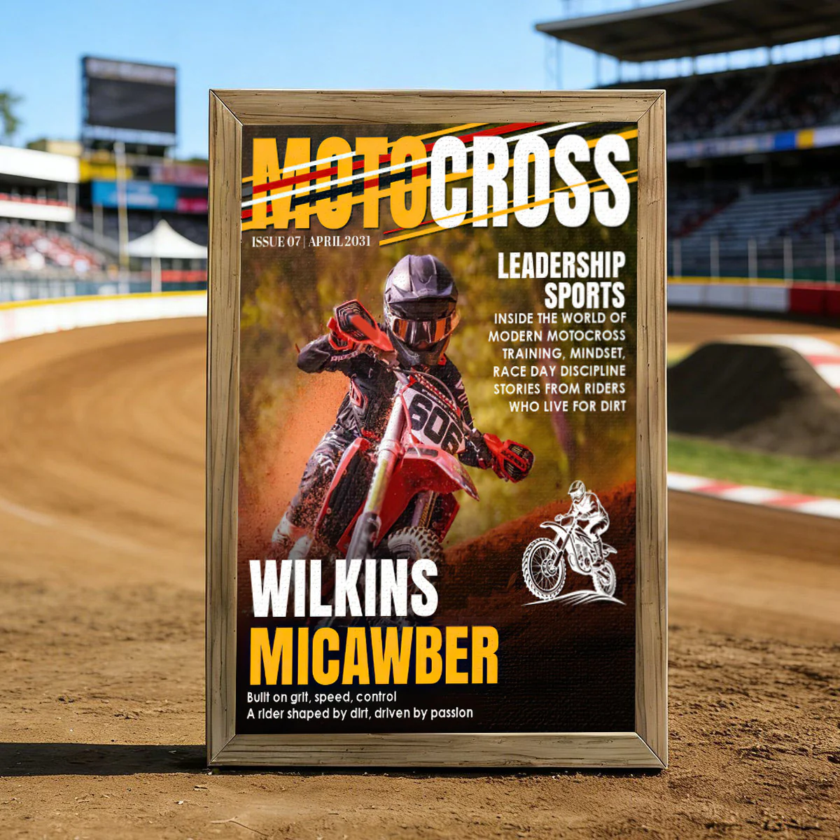 Personalized Motocross Magazine Cover Poster, Gift for Motocross Lovers, Custom Dirt Bike Rider Photo Gift - Image 4