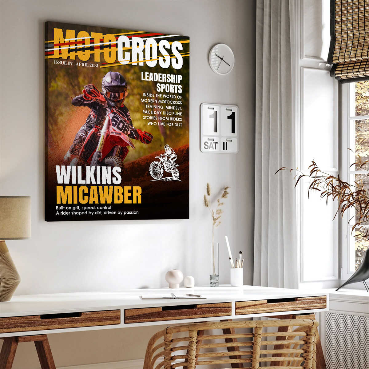 Personalized Motocross Magazine Cover Poster, Gift for Motocross Lovers, Custom Dirt Bike Rider Photo Gift - Image 5