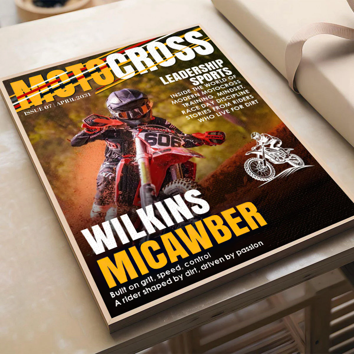 Personalized Motocross Magazine Cover Poster, Gift for Motocross Lovers, Custom Dirt Bike Rider Photo Gift - Image 6