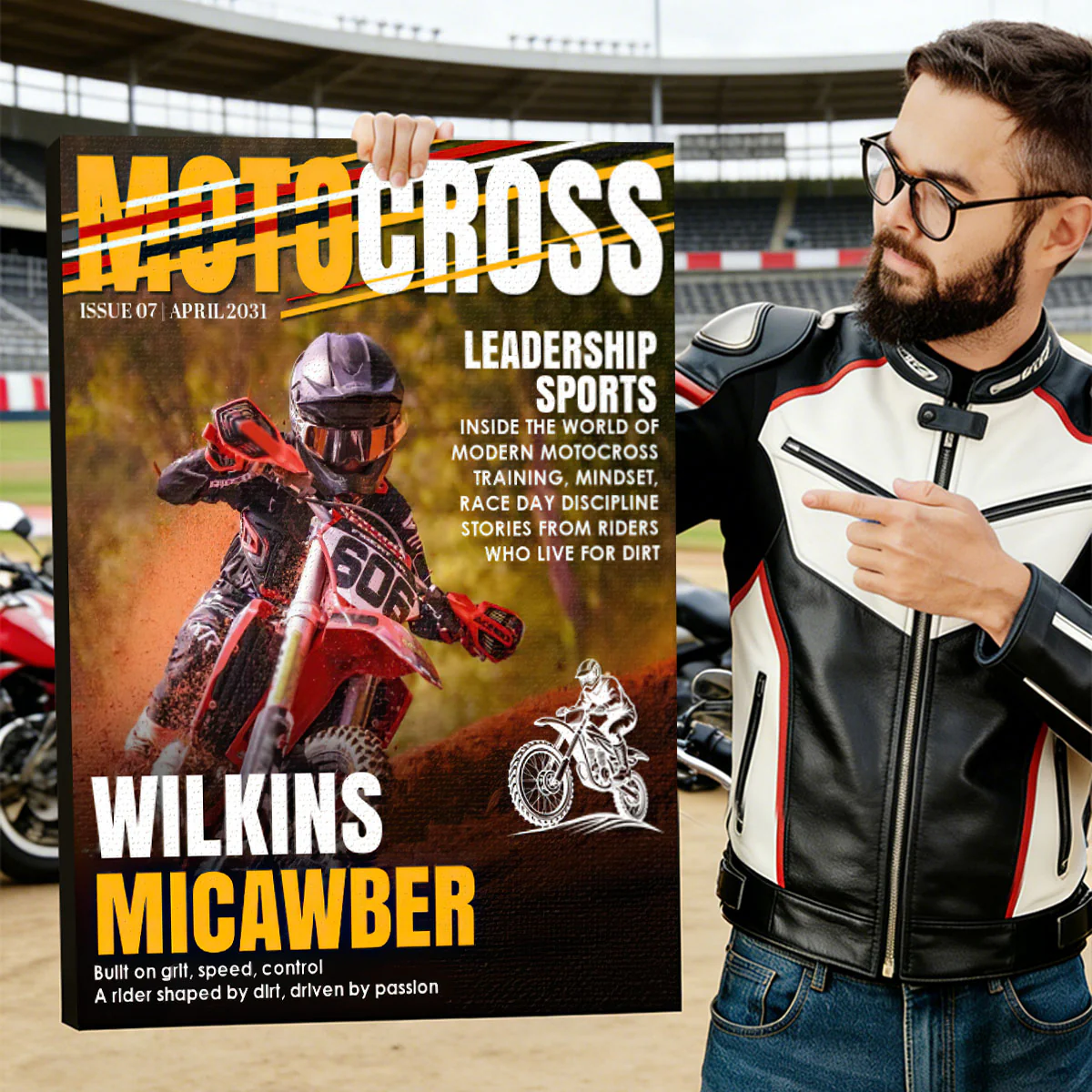 Personalized Motocross Magazine Cover Poster, Gift for Motocross Lovers, Custom Dirt Bike Rider Photo Gift - Image 7