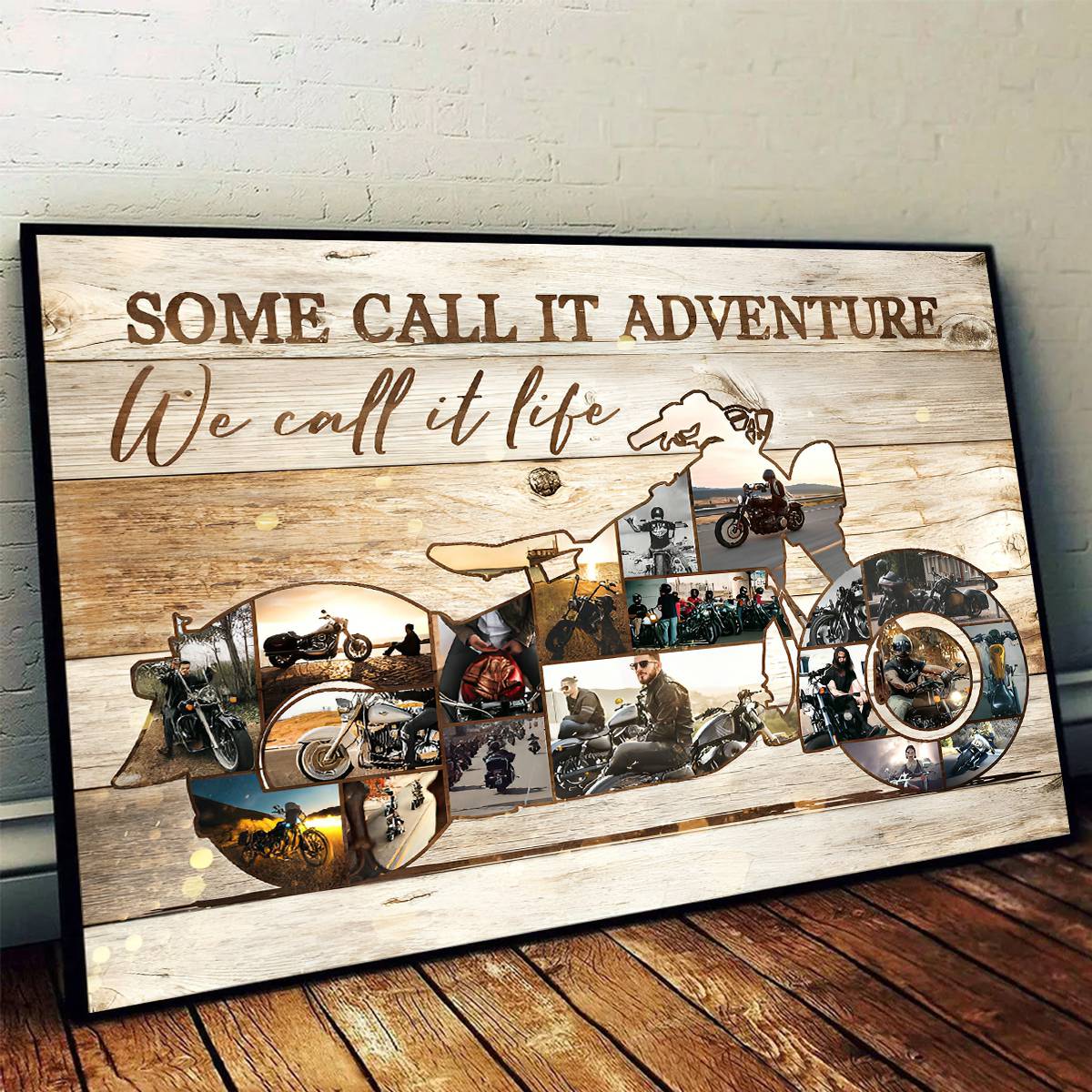 Personalized Motorcycle Photo Collage Poster Some call it adventure we call it life - Image 4