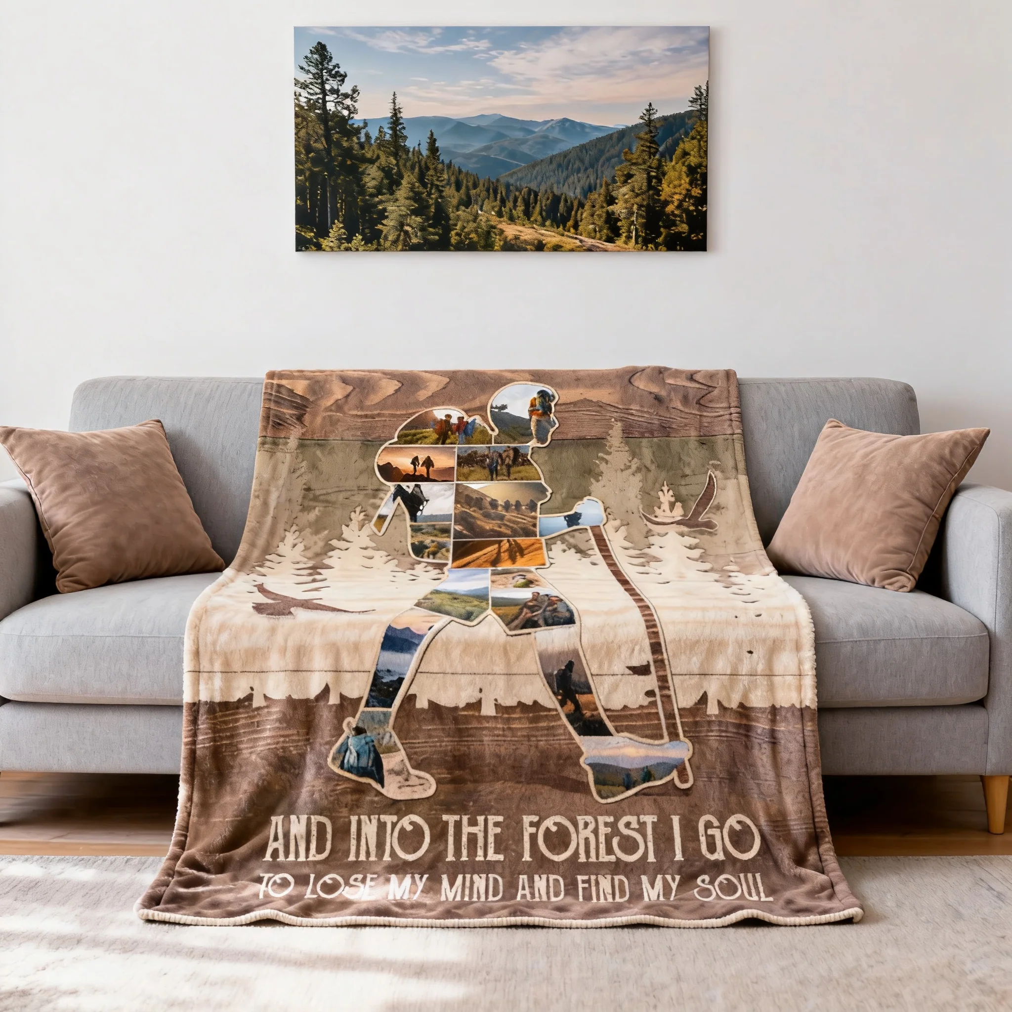 Personalized Mountain Hiking Photo Collage Blanket, Outdoorsy Gifts Hiking Gift for Hikers - Image 10