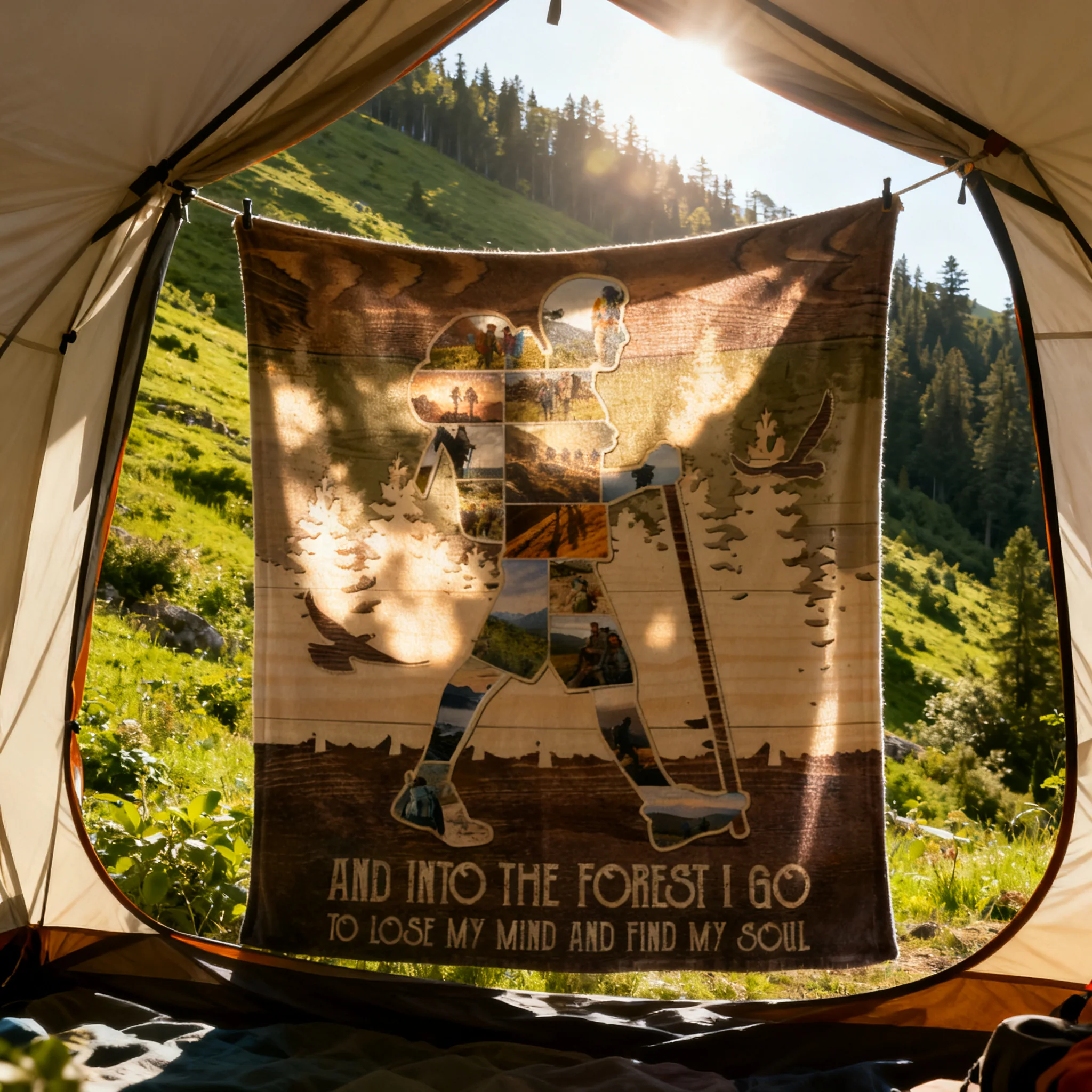 Personalized Mountain Hiking Photo Collage Blanket, Outdoorsy Gifts Hiking Gift for Hikers - Image 6