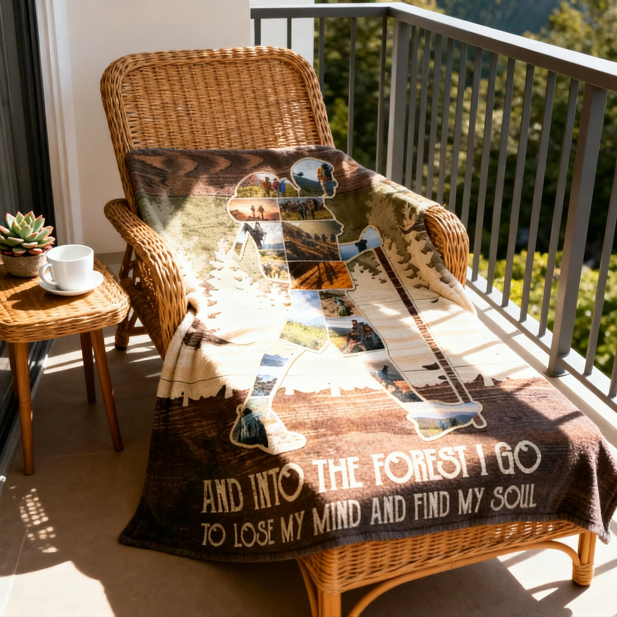 Personalized Mountain Hiking Photo Collage Blanket, Outdoorsy Gifts Hiking Gift for Hikers - Image 8