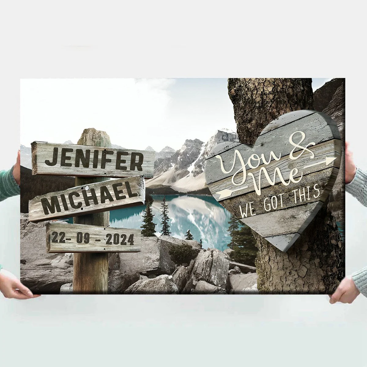 Personalized Multi Landscape Couple Gift Canvas Poster, All Of Me Loves All Of You, Valentines Day Sign - Image 2