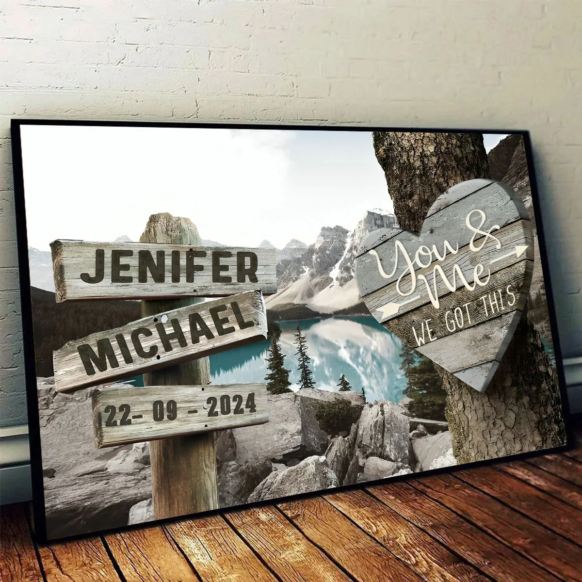 Personalized Multi Landscape Couple Gift Canvas Poster, All Of Me Loves All Of You, Valentines Day Sign - Image 3