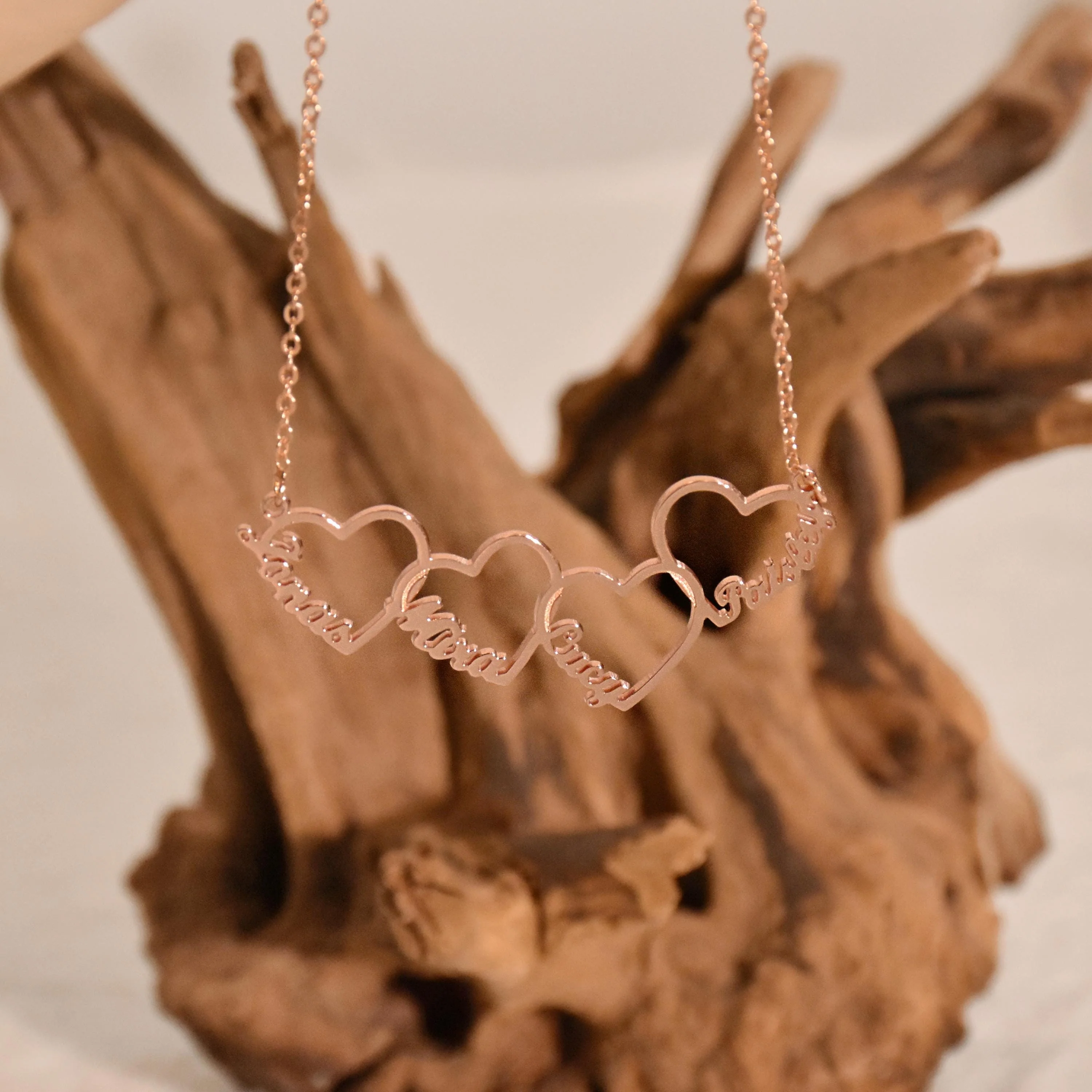 Personalized Multiple Heart Necklace Gift for Mom With Kids Names - Image 6
