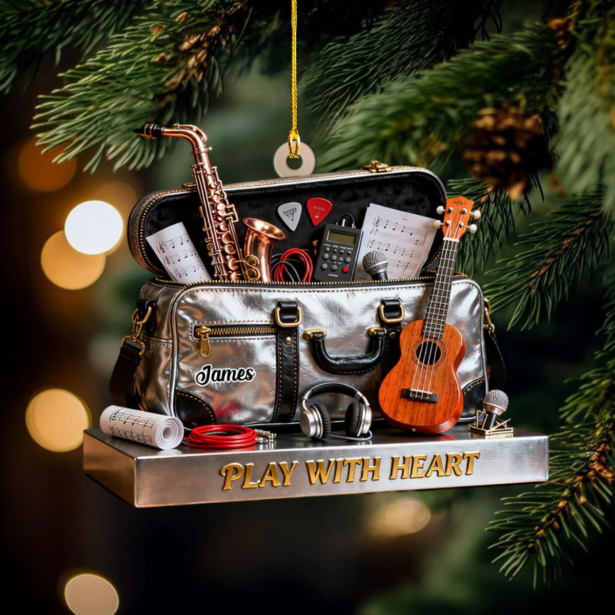 Personalized Musical Instrument Bag Themed Ornament,Musician Gift,Music Lover Gift - Image 3