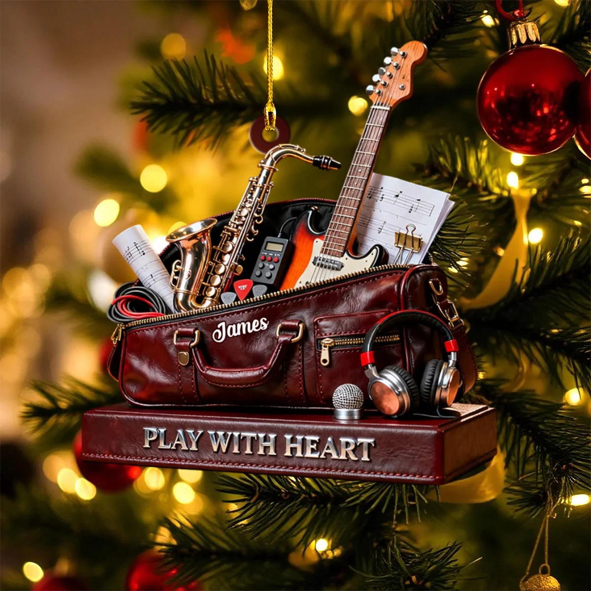 Personalized Musical Instrument Bag Themed Ornament,Musician Gift,Music Lover Gift - Image 4