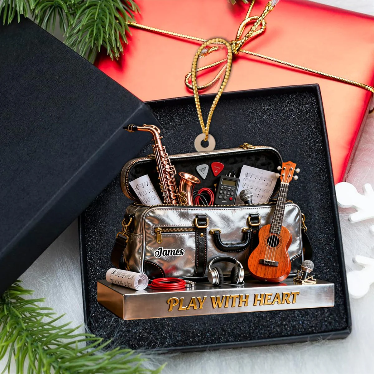Personalized Musical Instrument Bag Themed Ornament,Musician Gift,Music Lover Gift - Image 5