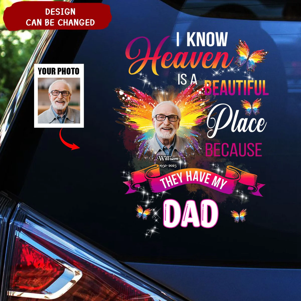 Personalized My Mom/Dad In Heaven Decal - Image 3