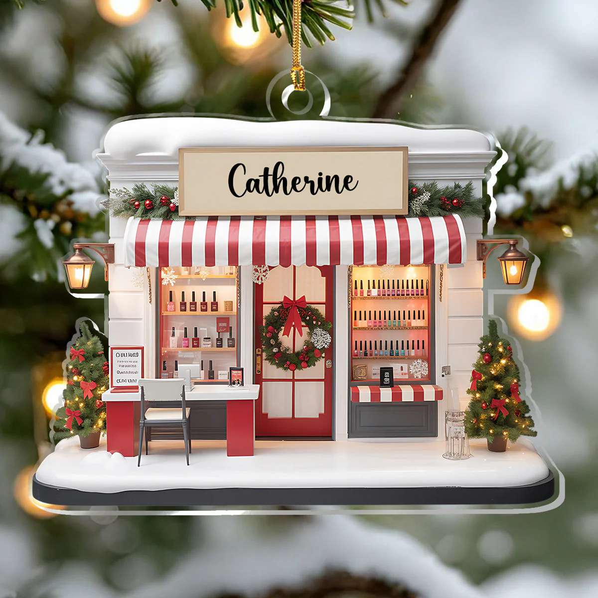 Personalized Nail Salon Acrylic Ornament - Image 2