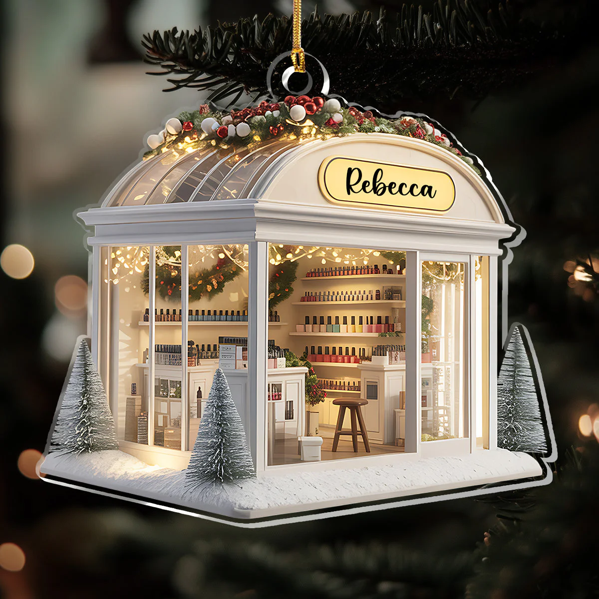 Personalized Nail Salon Acrylic Ornament - Image 5