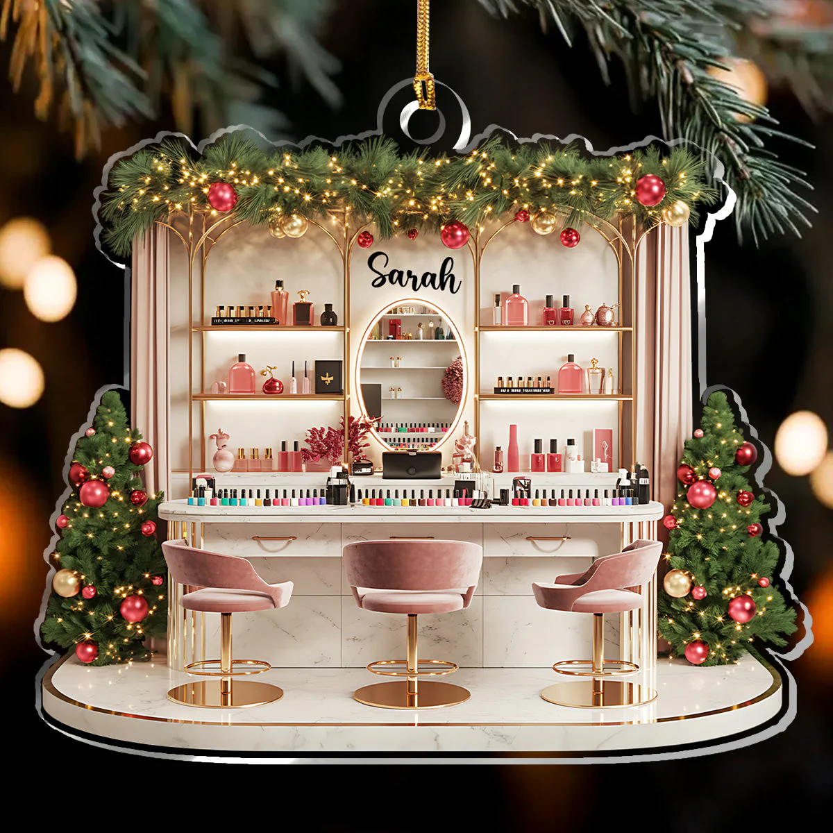 Personalized Nail Salon Acrylic Ornament - Image 6