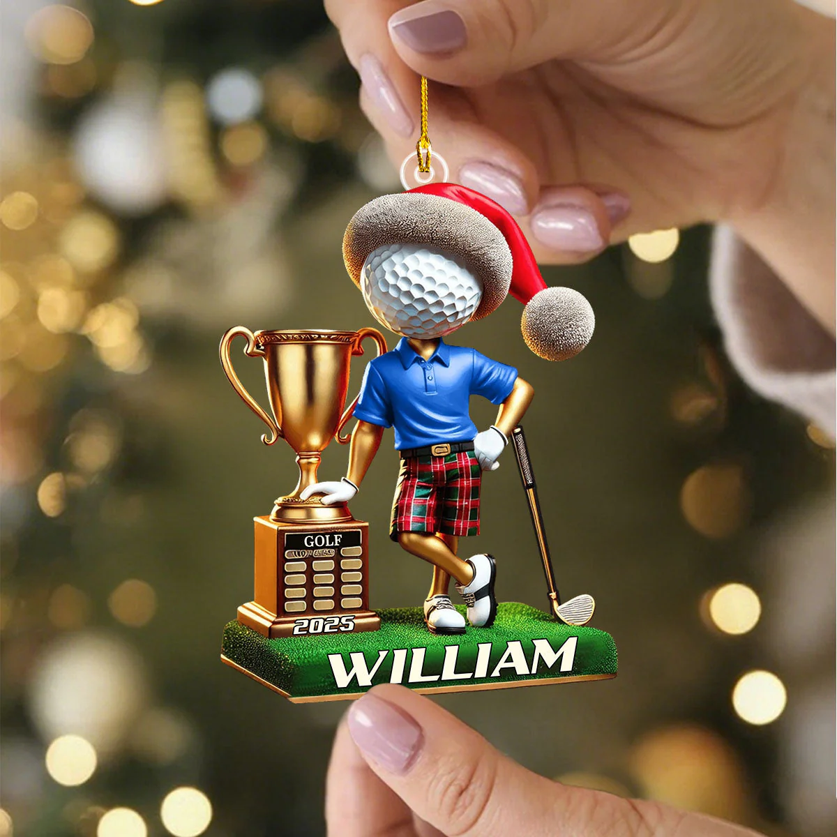 Personalized Name and Year Golf Champion Ornament - Image 3