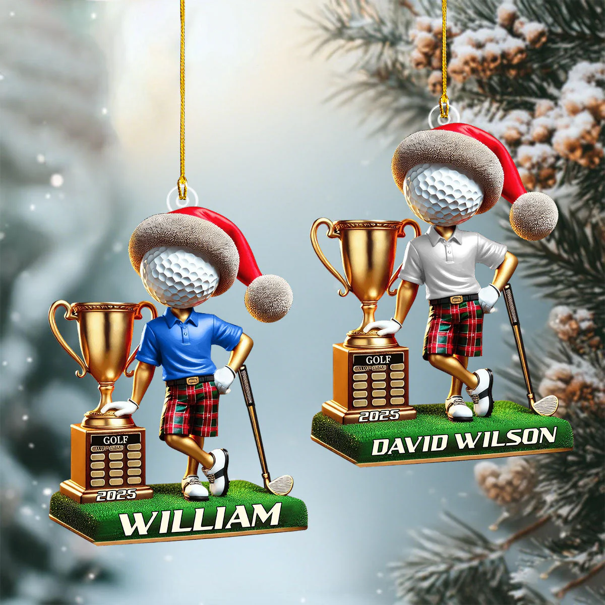 Personalized Name and Year Golf Champion Ornament - Image 5