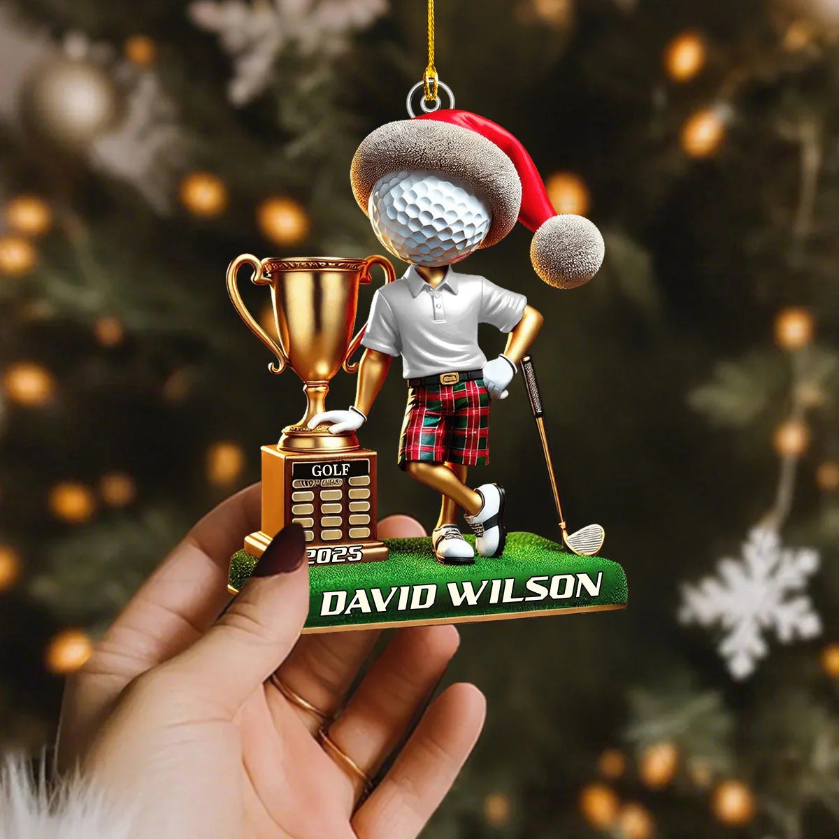 Personalized Name and Year Golf Champion Ornament - Image 6
