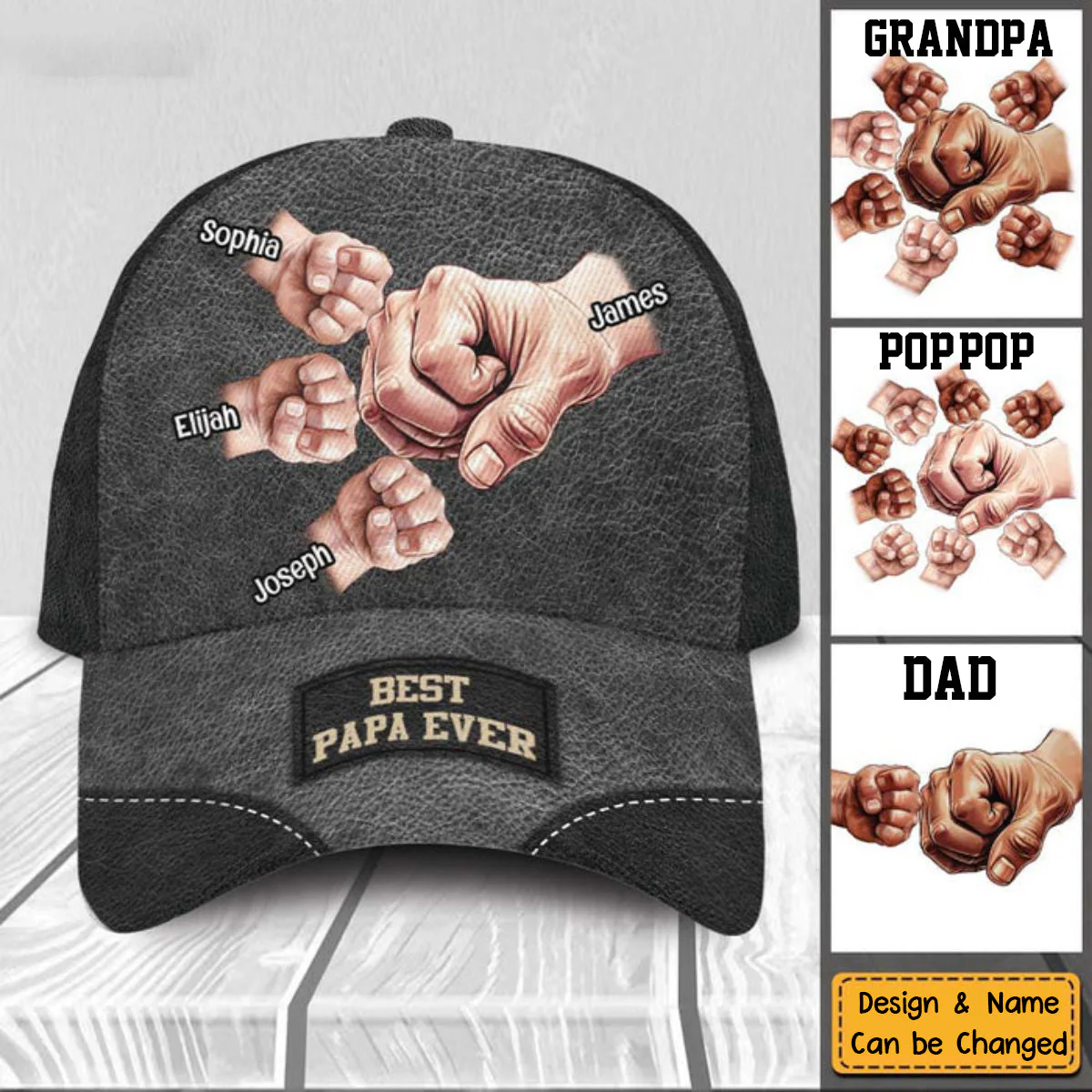 Personalized Name Best Papa Ever Cap Gift For Grandpa - Image 2