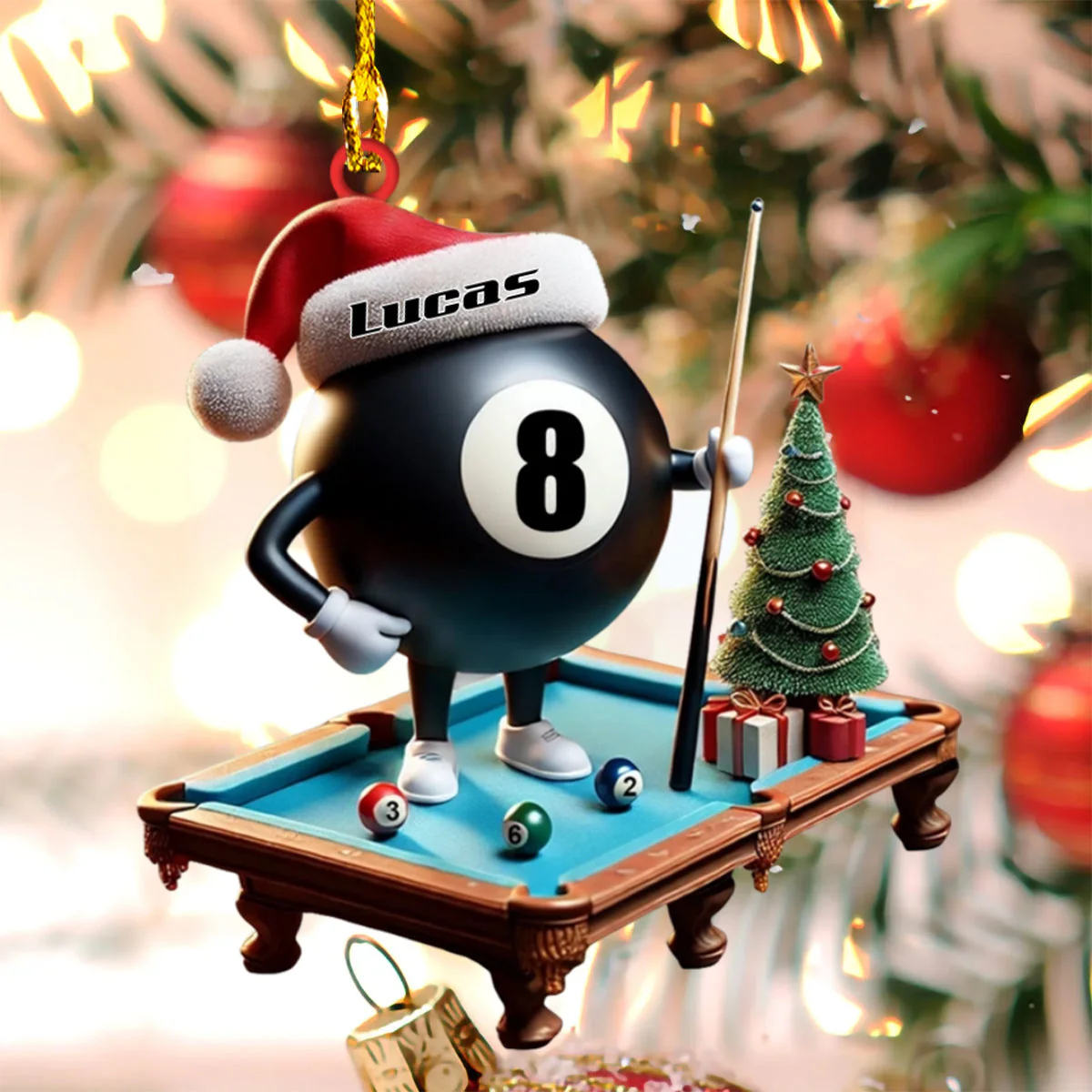 Personalized Name Billiard Ornament, Billiard Lover,Christmas Gift
