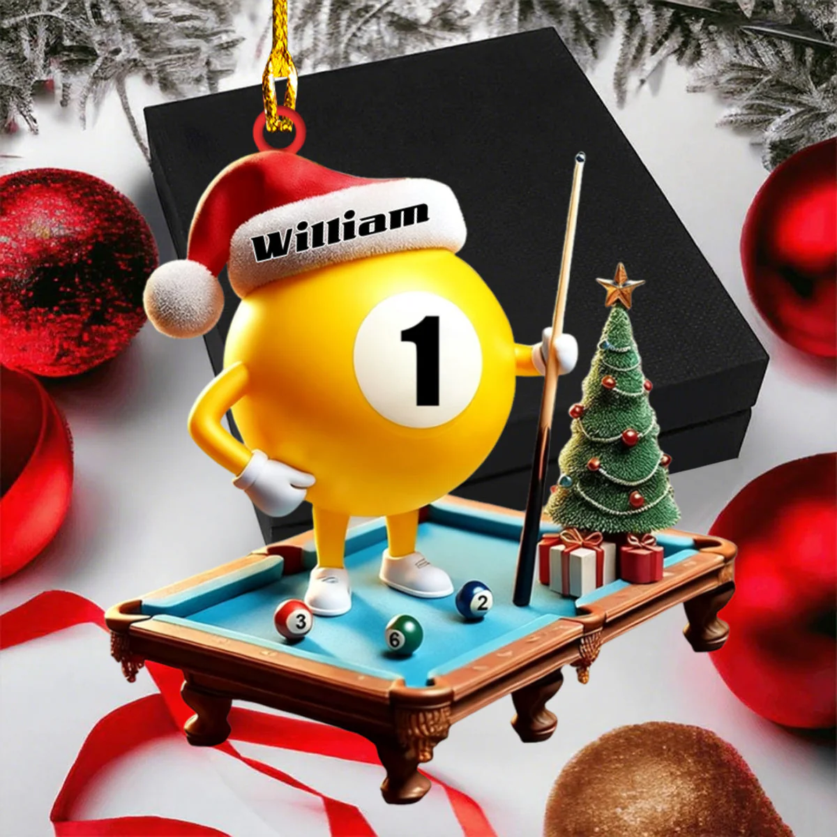 Personalized Name Billiard Ornament, Billiard Lover,Christmas Gift - Image 3