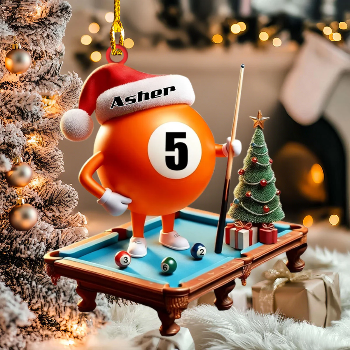 Personalized Name Billiard Ornament, Billiard Lover,Christmas Gift - Image 4