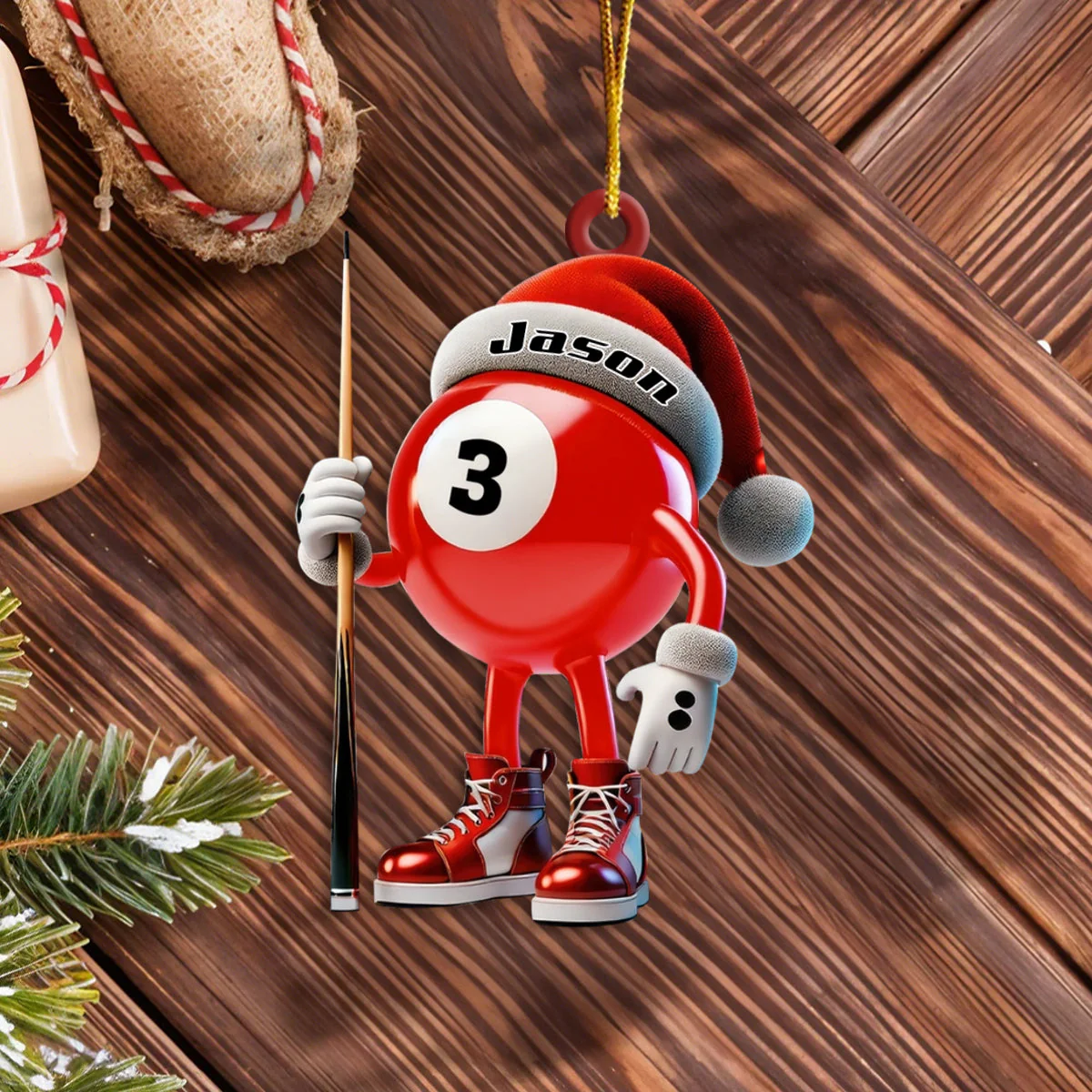 Personalized Name Billiard Ornament, Billiard Lover Christmas Gift - Image 6