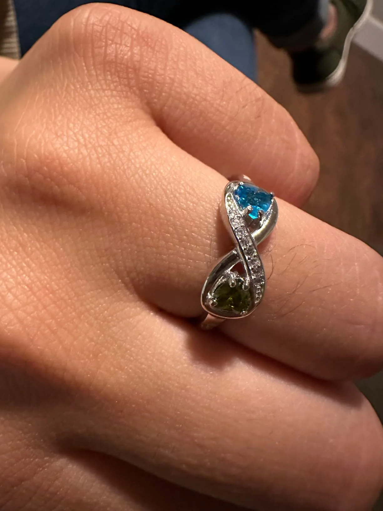 Personalized Name Birthstone Infinity Promise Ring - Image 7