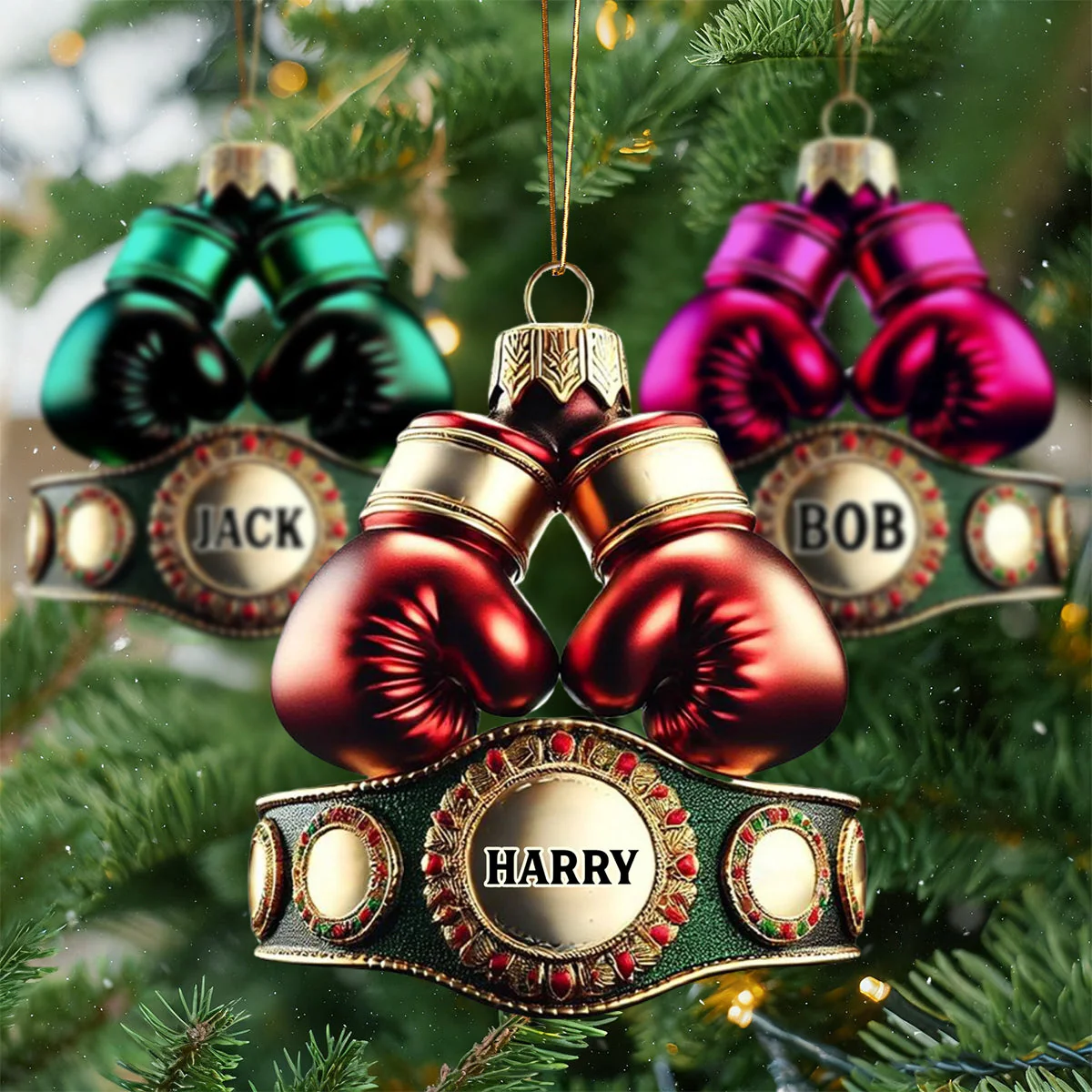 Personalized Name Boxing Champion Ornament, Boxing Lover Christmas Gift - Image 2