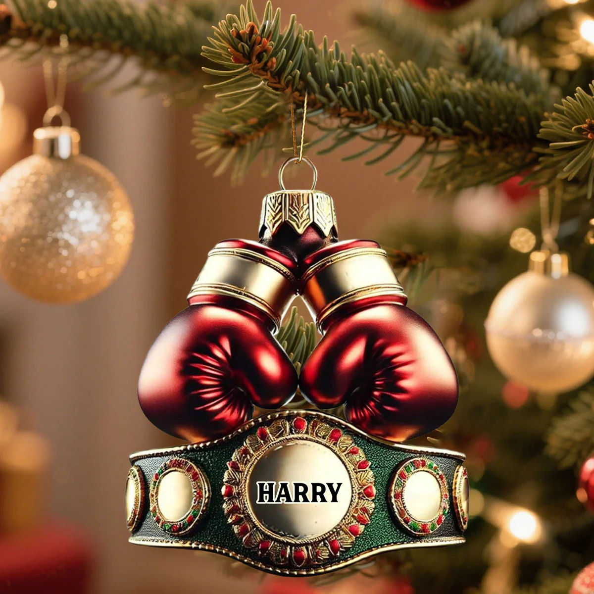 Personalized Name Boxing Champion Ornament, Boxing Lover Christmas Gift - Image 4