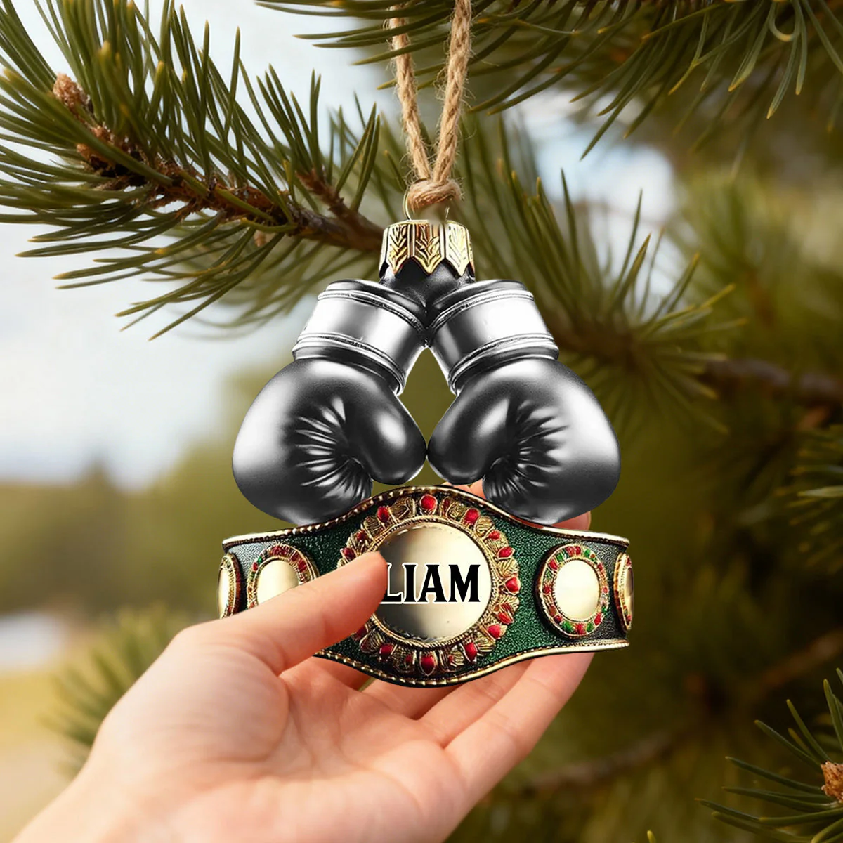 Personalized Name Boxing Champion Ornament, Boxing Lover Christmas Gift - Image 7
