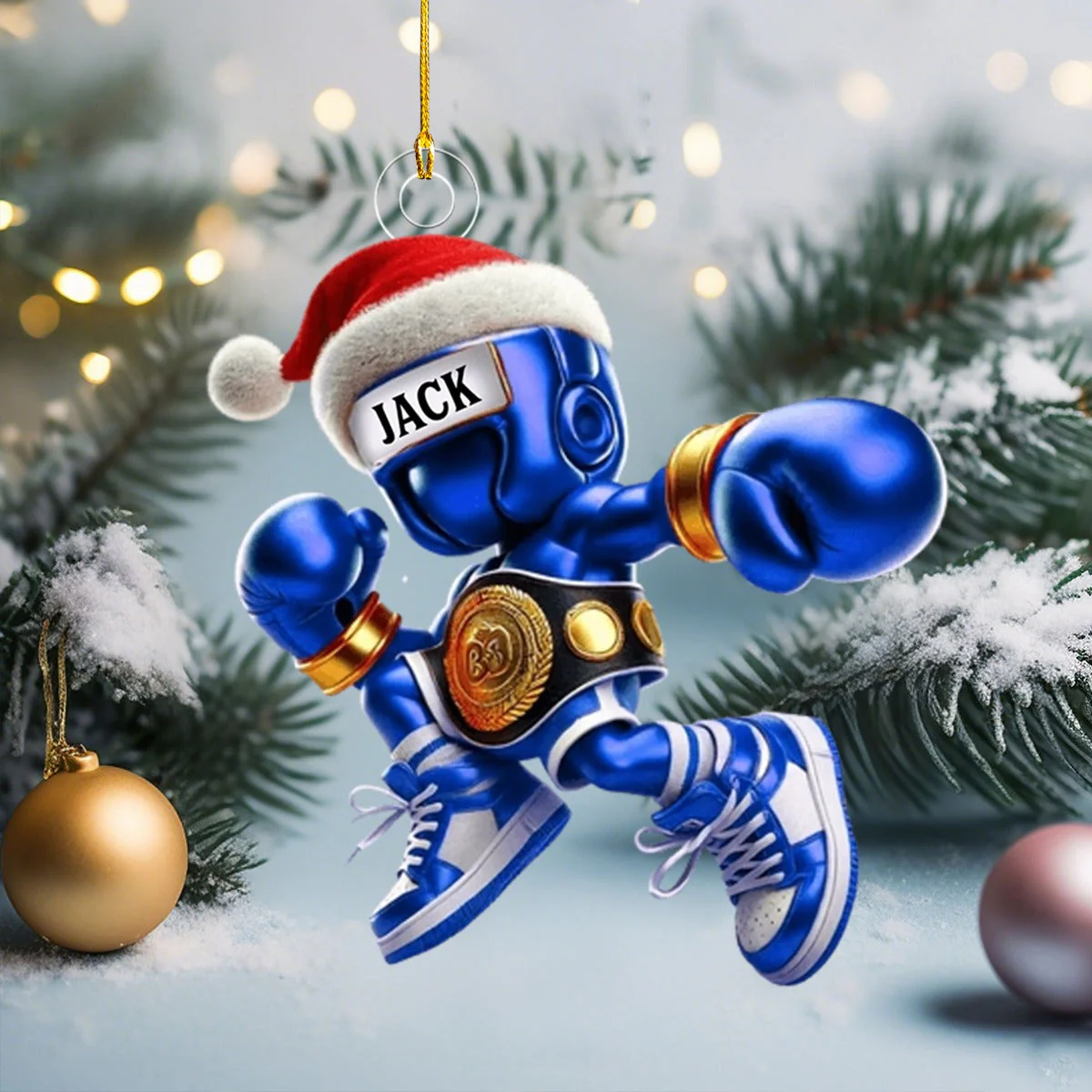 Personalized Name Boxing Ornament, Boxing Lover Christmas Gift - Image 5