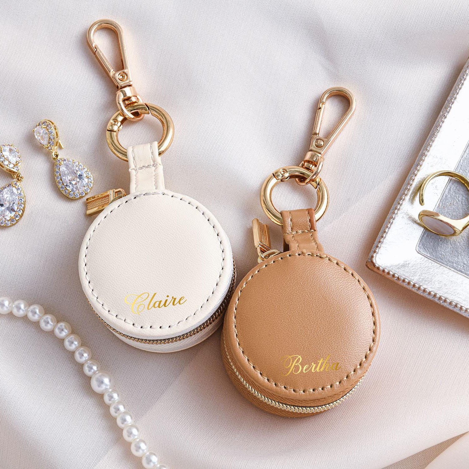 Personalized Name Bridesmaid Roundness Jewelry Box - Image 3