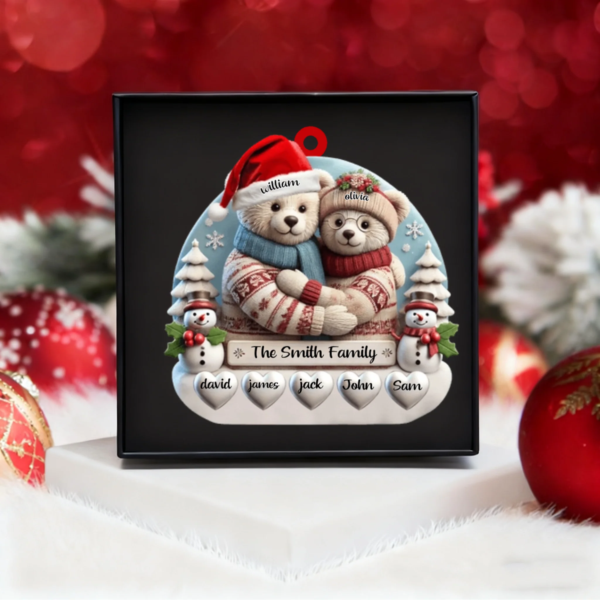 Personalized Name Family Bear Christmas Ornament Family Christmas Gift - Image 2