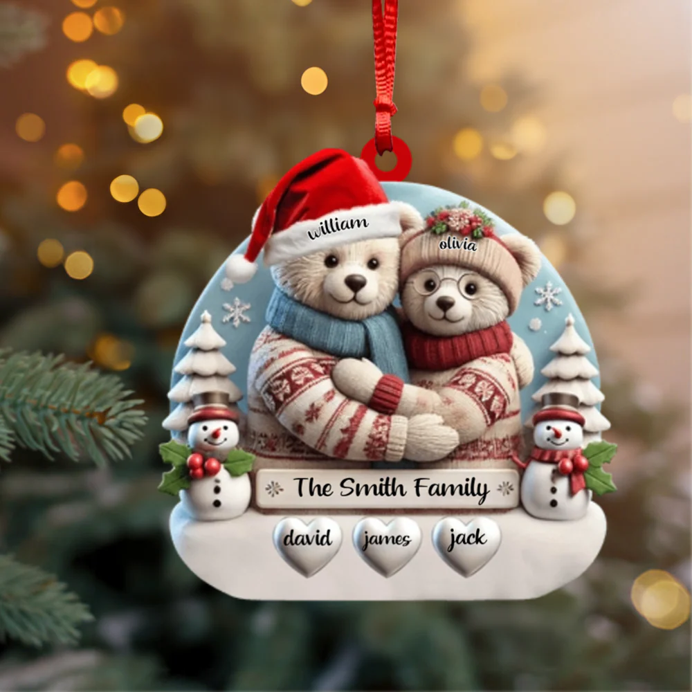Personalized Name Family Bear Christmas Ornament Family Christmas Gift - Image 3